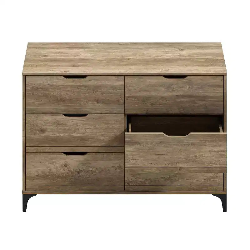 Commode Galano Lilay 6 tiroirs (Interlock) - Chêne noueux
