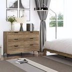 Commode Galano Lilay 6 tiroirs (Interlock) - Chêne noueux