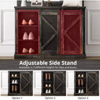 COZONY Arbre d'entrée 5-en-1 avec rangement à chaussures, support latéral réglable, porte-manteau et coiffeuse, design d'angle pour couloir, salon, buanderie