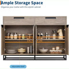 Buffet bahut moderne de 139,7 cm – Meuble de rangement de cuisine avec 2 tiroirs et 4 portes pour salle à manger
