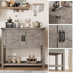 Bahut de ferme avec armoire à 2 portes et étagère, console en bois avec rangement pour la cuisine, le couloir, la salle à manger