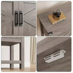Bahut de ferme avec armoire à 2 portes et étagère, console en bois avec rangement pour la cuisine, le couloir, la salle à manger