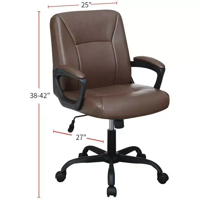 Chaise de bureau moderne Okak, chaise de bureau avec hauteur réglable et support à cinq roulettes, chaise d'ordinateur pour le bureau, la maison
