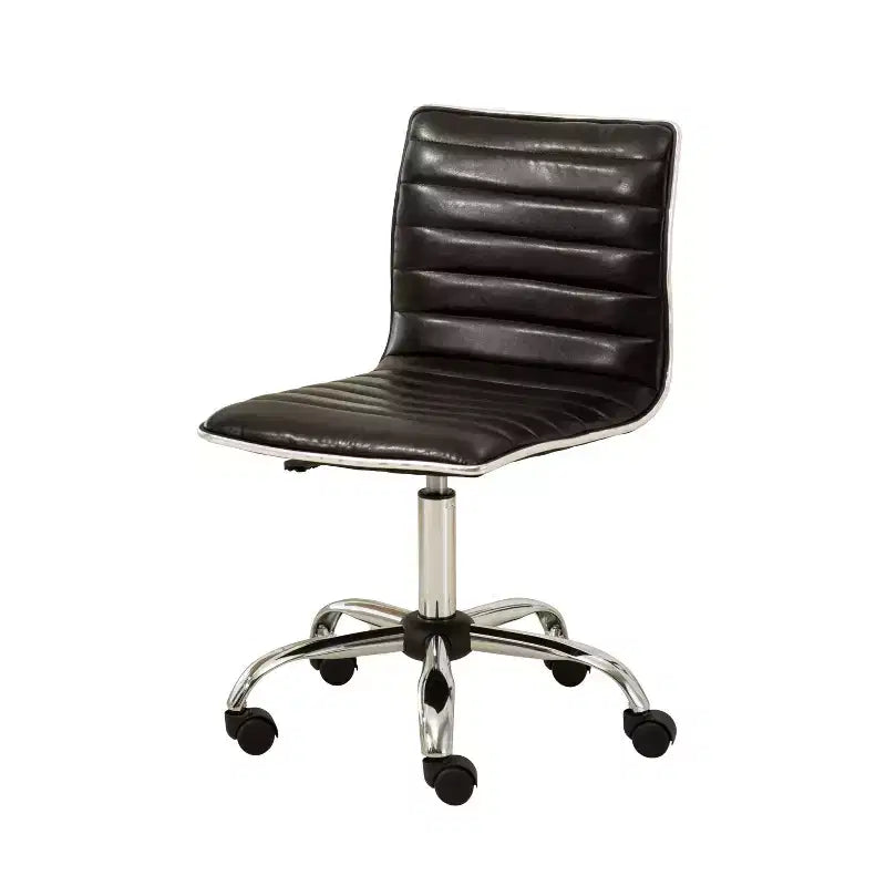 Chaise de bureau Okak réglable par vérin pneumatique, chaise de bureau ergonomique avec base en métal chromé, chaise pivotante à 360° pour l'étude et la salle de lecture