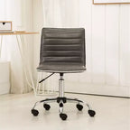 Chaise de bureau Okak réglable par vérin pneumatique, chaise de bureau ergonomique avec base en métal chromé, chaise pivotante à 360° pour l'étude et la salle de lecture