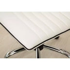Chaise de bureau Okak réglable par vérin pneumatique, chaise de bureau ergonomique avec base en métal chromé, chaise pivotante à 360° pour l'étude et la salle de lecture