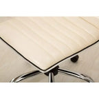 Chaise de bureau Okak réglable par vérin pneumatique, chaise de bureau ergonomique avec base en métal chromé, chaise pivotante à 360° pour l'étude et la salle de lecture