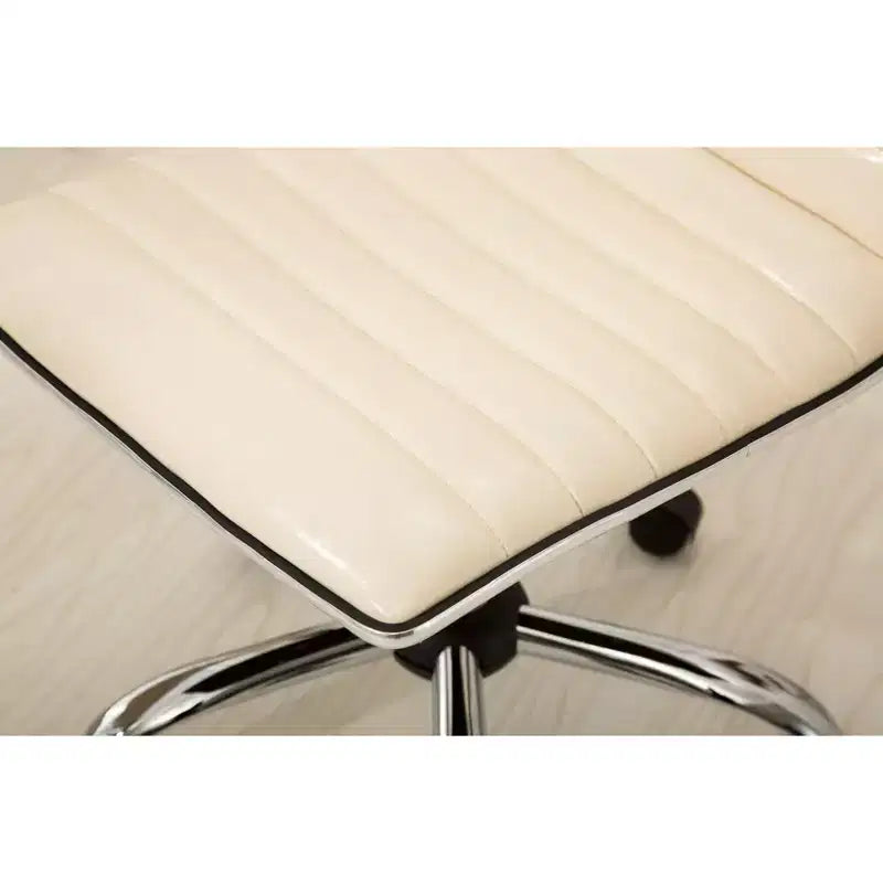 Chaise de bureau Okak réglable par vérin pneumatique, chaise de bureau ergonomique avec base en métal chromé, chaise pivotante à 360° pour l'étude et la salle de lecture