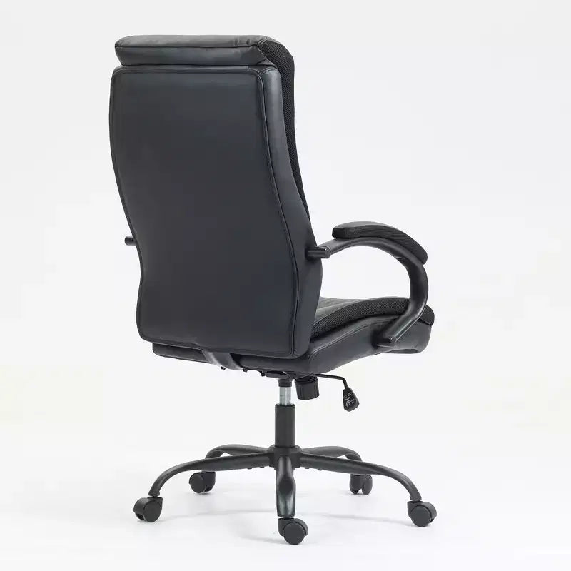 Chaise de bureau à dossier haut Okak, Chaise de bureau rembourrée avec hauteur réglable et roulettes, Chaise confortable pour salle de lecture, bureau