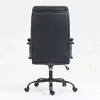 Chaise de bureau à dossier haut Okak, Chaise de bureau rembourrée avec hauteur réglable et roulettes, Chaise confortable pour salle de lecture, bureau