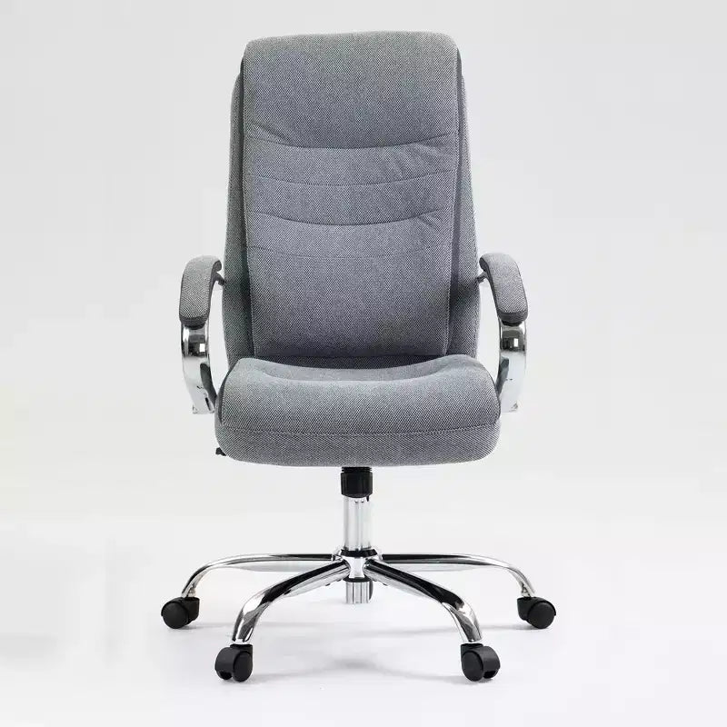 Chaise de bureau à dossier haut Okak, Chaise de bureau rembourrée avec hauteur réglable et roulettes, Chaise confortable pour salle de lecture, bureau