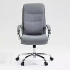 Chaise de bureau à dossier haut Okak, Chaise de bureau rembourrée avec hauteur réglable et roulettes, Chaise confortable pour salle de lecture, bureau