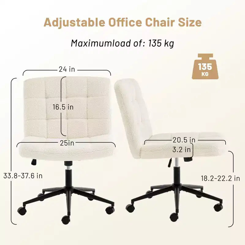 Chaises de bureau Okak 360 pivotantes, sans accoudoirs, réglables en hauteur et avec roulettes, confortables pour l'étude et la salle de lecture