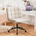 Okak 360 Swivel Home Office Desk Chairs, Armless Computer Chair with Adjustable Height and Wheels, Comfy Chair for Study, Reading Room