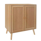 Rattan Buffet Cabinet with Storage, Farmhouse Sideboard with Adjustable Shelves & Wood Feet