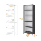 Okak - Étagère Minimaliste, Vitrine avec 5 Étagères Ouvertes, Organiseur de Rangement Autonome pour Salon, Bureau