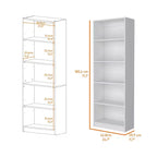 Okak - Étagère Minimaliste, Vitrine avec 5 Étagères Ouvertes, Organiseur de Rangement Autonome pour Salon, Bureau