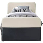 Meridian Furniture, lit gigogne/de rangement double Ivy en velours noir et crème