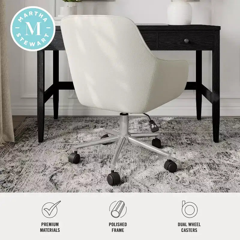 Chaise de bureau rembourrée Rayna Martha Stewart
