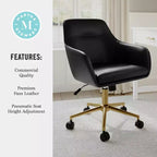 Chaise de bureau rembourrée Rayna Martha Stewart