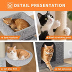 Arbre à chat, Meuble litière dissimulée - Meuble de toilette pour animaux 2 en 1 avec poteaux à griffer en sisal, hamacs, condo, plates-formes multiples pour chats