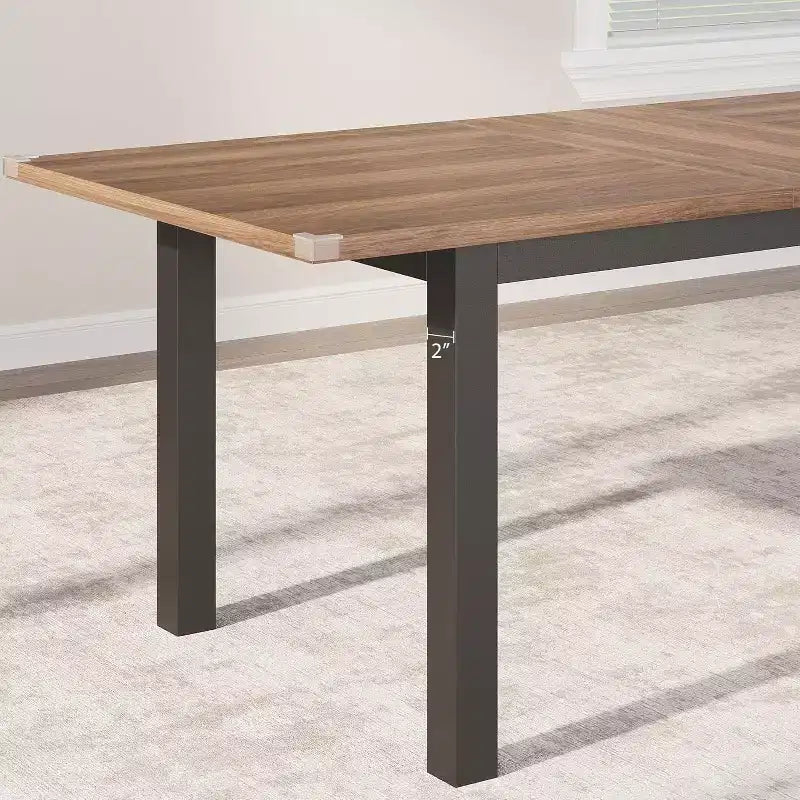Table de salle à manger/cuisine extensible de 160 cm pour 6-8 personnes, avec cadre en métal robuste, peu encombrante pour cuisine, salle à manger, appartement