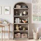 Étagère Arches 5 Niveaux 180 cm avec Grand Espace de Rangement, Bibliothèque de Style Mid-Century Moderne pour Salon, Chambre et Bureau
