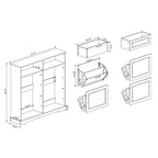 Meuble à chaussures Okak, Organiseur de chaussures avec 3 tiroirs basculants et 1 tiroir simple, Étagère à chaussures autoportante pour entrée, salon, couloir