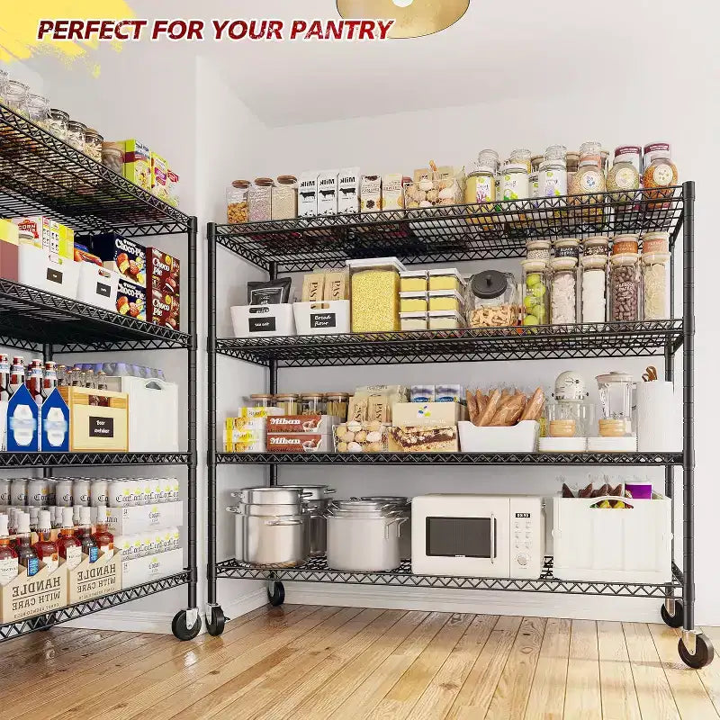 HOMDOX Étagère de rangement métallique robuste à 4 niveaux, 1088 kg, 60 W x 18 P x 72 H, étagères métalliques réglables pour le rangement, étagères de rangement autoportantes