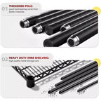 HOMDOX Étagère de rangement métallique robuste à 4 niveaux, 1088 kg, 60 W x 18 P x 72 H, étagères métalliques réglables pour le rangement, étagères de rangement autoportantes