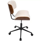 Chaise de bureau réglable en hauteur Okak Mid-Century, chaise croisée avec roulettes universelles et base en noyer, chaise de bureau pour la maison, le bureau
