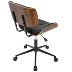 Chaise de bureau réglable en hauteur Okak Mid-Century, chaise croisée avec roulettes universelles et base en noyer, chaise de bureau pour la maison, le bureau