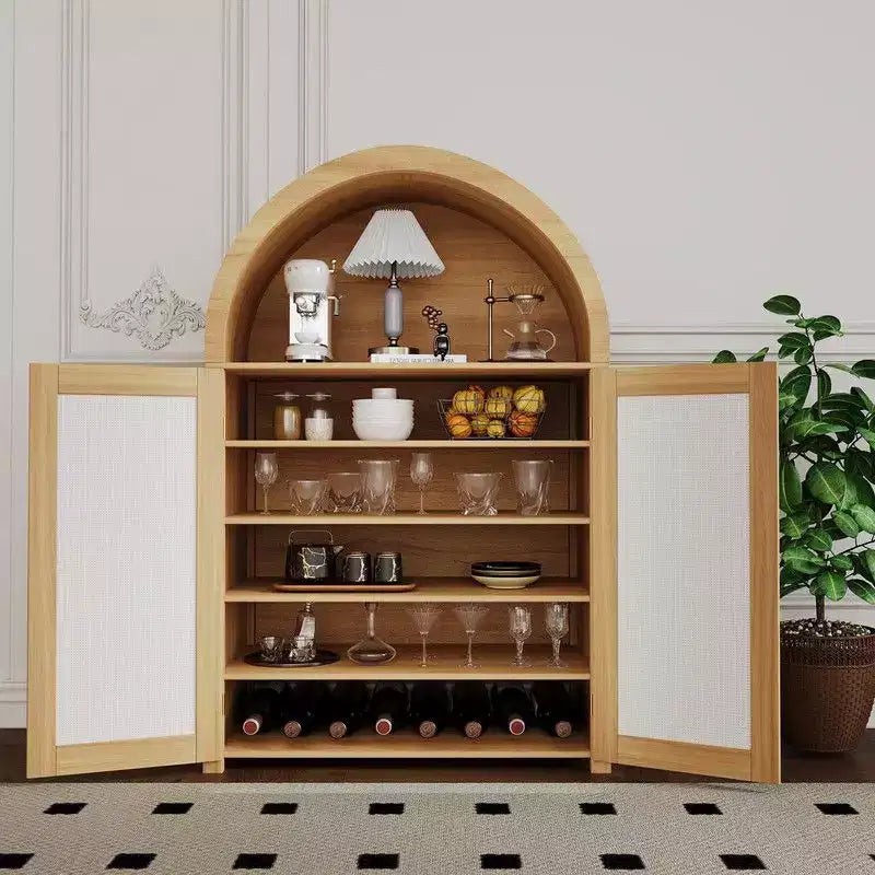 Meuble à chaussures Coolmee à 5 niveaux avec portes en rotin, étagère à chaussures autoportante avec étagères réglables pour entrée, couloir, salon