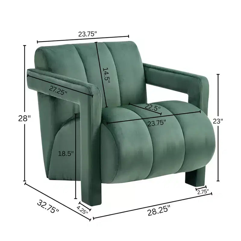 Fauteuil d'appoint contemporain en velours Velmor de Roundhill Furniture