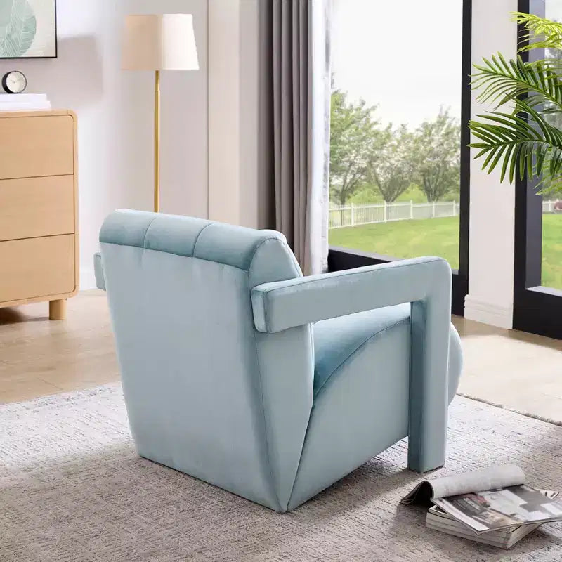 Fauteuil d'appoint contemporain en velours Velmor de Roundhill Furniture