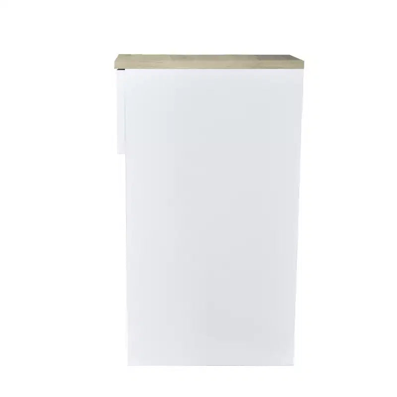 Table d'appoint rectangulaire en bois blanc titane de 20 cm avec 1 tiroir AndMakers