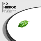 Miroir mural suspendu noir en alliage d'aluminium, bord fin, en arc à angle droit, 76,2 cm H x 68,6 cm L