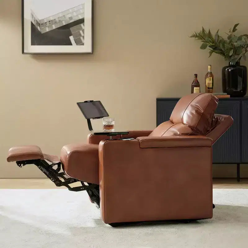 Fauteuil inclinable en cuir véritable Flora|HULALA HOME