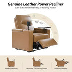 Fauteuil inclinable Flora en cuir véritable, lot de 2 | HULALA HOME