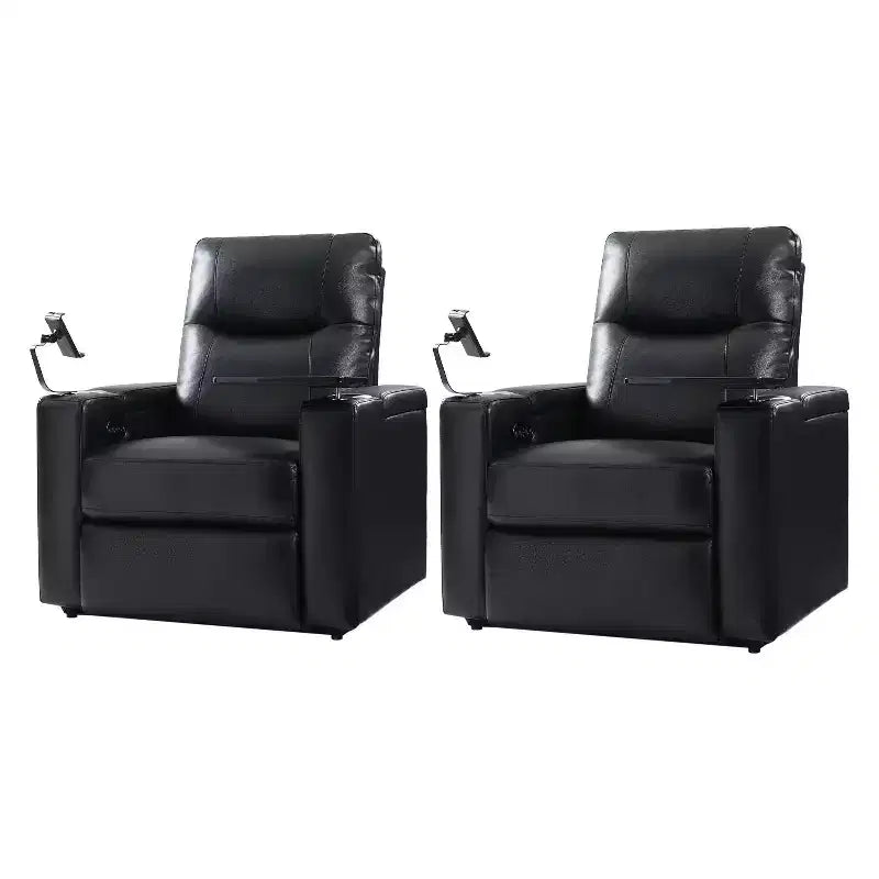 Fauteuil inclinable Flora en cuir véritable, lot de 2 | HULALA HOME