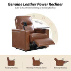 Fauteuil inclinable Flora en cuir véritable, lot de 2 | HULALA HOME