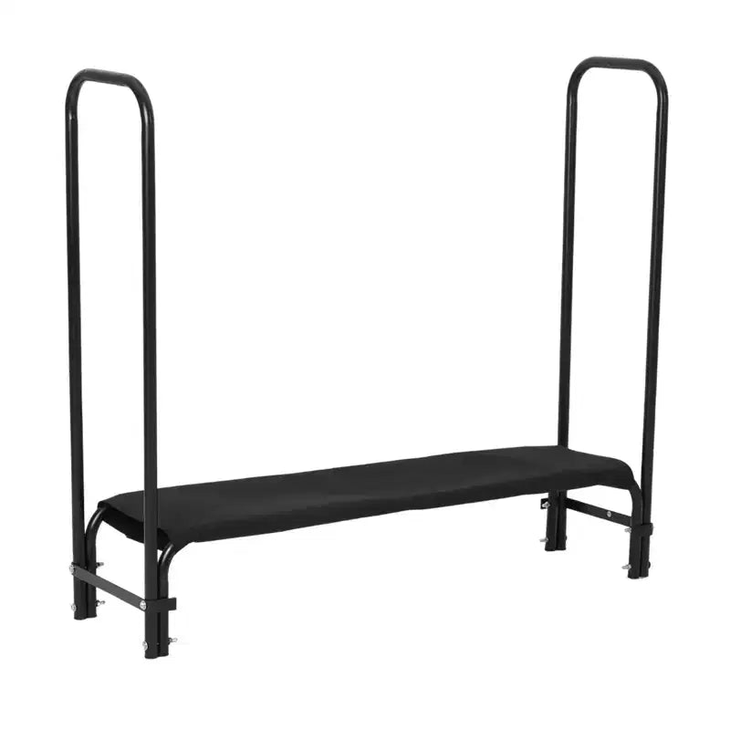 Support à bois de chauffage de 4 pieds avec housse, support de bois de chauffage extérieur avec fermeture éclair, supports à bûches robustes pour le rangement du bois de chauffage, tissu Oxford noir imperméable