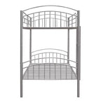 Bellemave Lit Superposé en Métal Jumeau sur Jumeau avec Échelle et Barrière de Sécurité, Convertible en 2 Lits, Robuste, Lit Gain de Place pour Enfants et Adolescents, Argent
