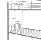 Bellemave Lit Superposé en Métal Jumeau sur Jumeau avec Échelle et Barrière de Sécurité, Convertible en 2 Lits, Robuste, Lit Gain de Place pour Enfants et Adolescents, Argent