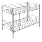Bellemave Lit Superposé en Métal Jumeau sur Jumeau avec Échelle et Barrière de Sécurité, Convertible en 2 Lits, Robuste, Lit Gain de Place pour Enfants et Adolescents, Argent