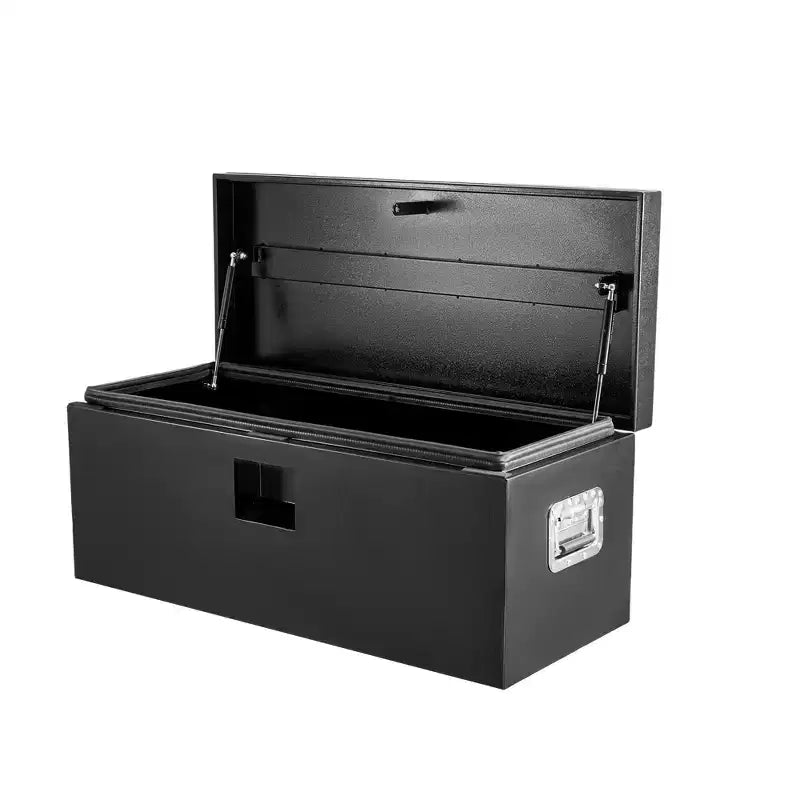 Boîte à outils robuste en aluminium pour benne de camion, boîte à outils en tôle larmée avec poignée latérale et clés de verrouillage, organiseur de rangement pour pick-up, benne de camion