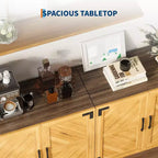 Buffet avec rangements - Enfilade de style rustique moderne avec portes et étagères réglables, Meuble de rangement de cuisine, Meuble de bar à café