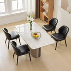 Lot de 2 chaises de salle à manger en cuir PU avec pieds en bois, chaise de cuisine moderne du milieu du siècle avec dossier, assemblage facile, pour cuisine et salon