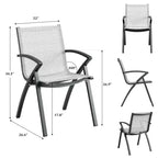 Lot de 4 chaises de salle à manger de patio en aluminium avec maille Textilène à séchage rapide, sièges ergonomiques d'extérieur pour piscine, jardin, terrasse et usage commercial