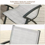 Lot de 4 chaises de salle à manger de patio en aluminium avec maille Textilène à séchage rapide, sièges ergonomiques d'extérieur pour piscine, jardin, terrasse et usage commercial